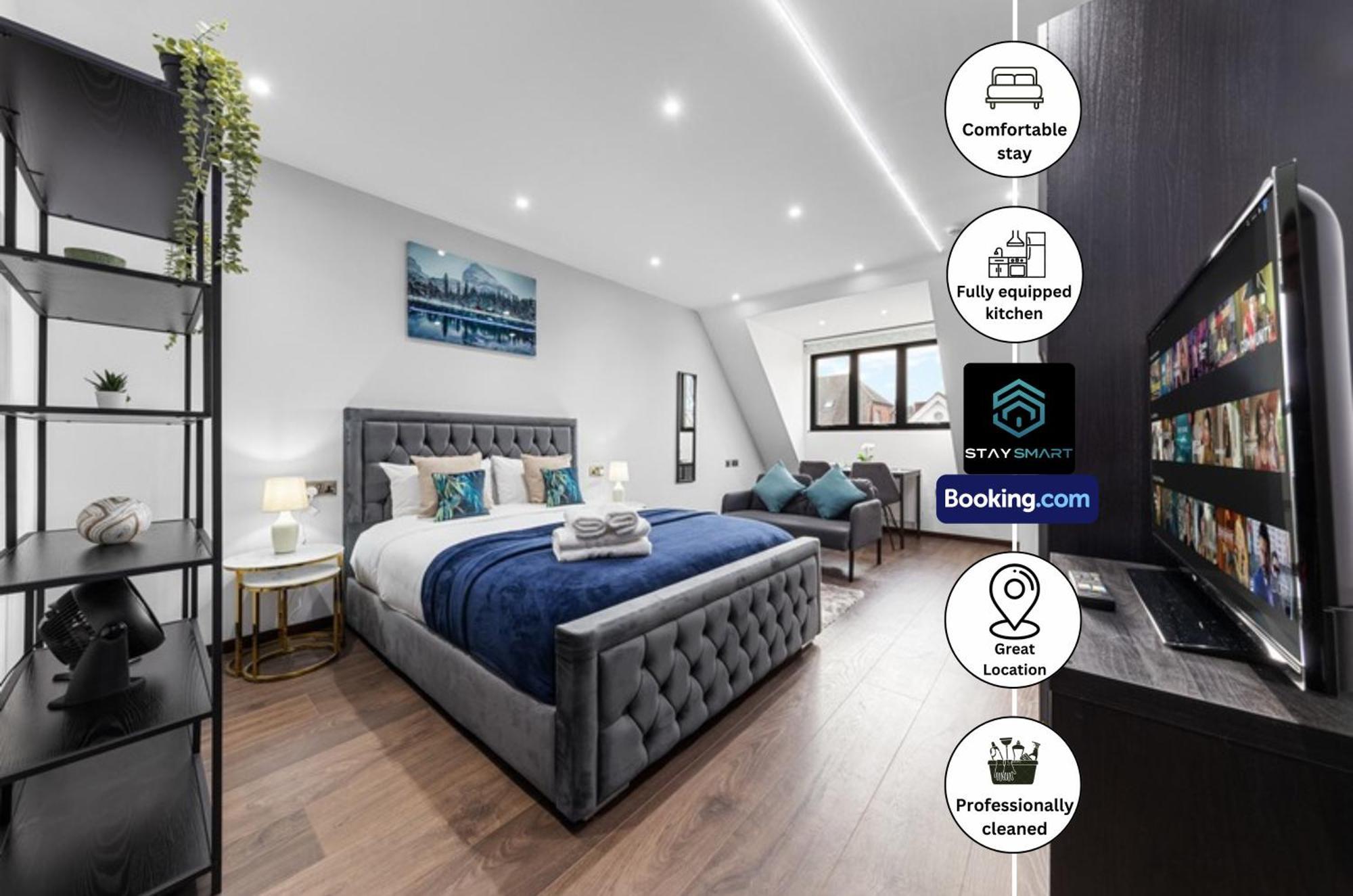 Stylish Studio Apt By Stay Smart Short Lets & Serviced Accommodation Woodstock With Free Wifi Лондон Екстериор снимка