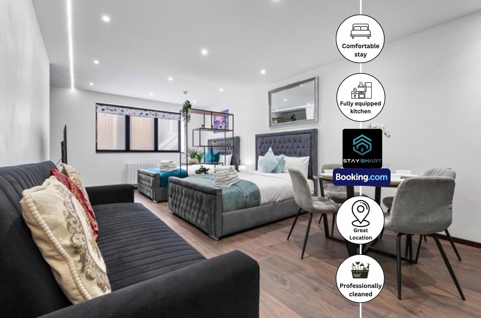 Stylish Studio Apt By Stay Smart Short Lets & Serviced Accommodation Woodstock With Free Wifi Лондон Екстериор снимка