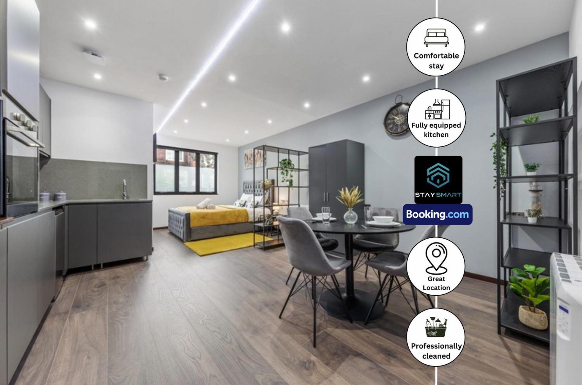 Stylish Studio Apt By Stay Smart Short Lets & Serviced Accommodation Woodstock With Free Wifi Лондон Екстериор снимка